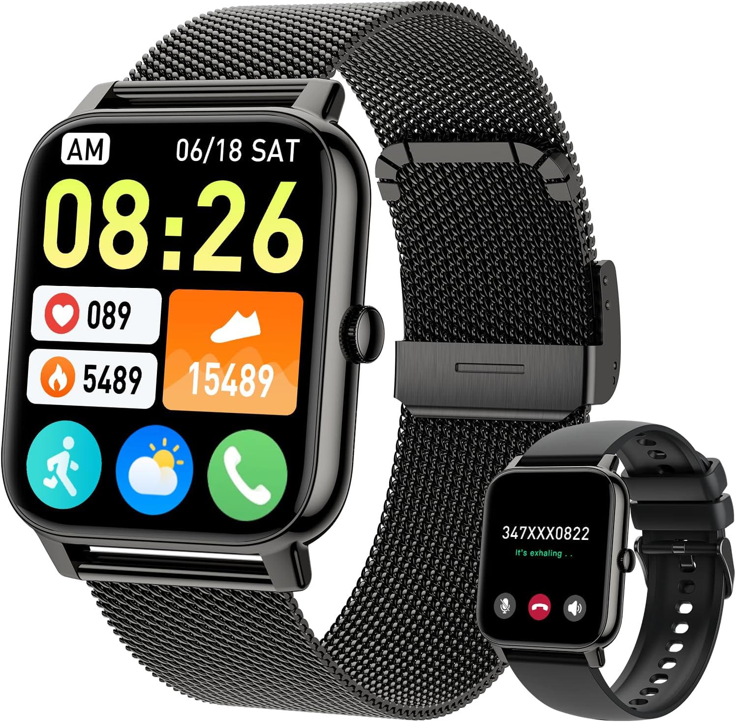 Smart Watch for Women Fitness Tracker: Gold Smart Watches for Women Digital Mens watches Make/Answer Call Waterproof Running Smartwatch Android Phone iPhone Samsung Compatible Heart Rate Monitor