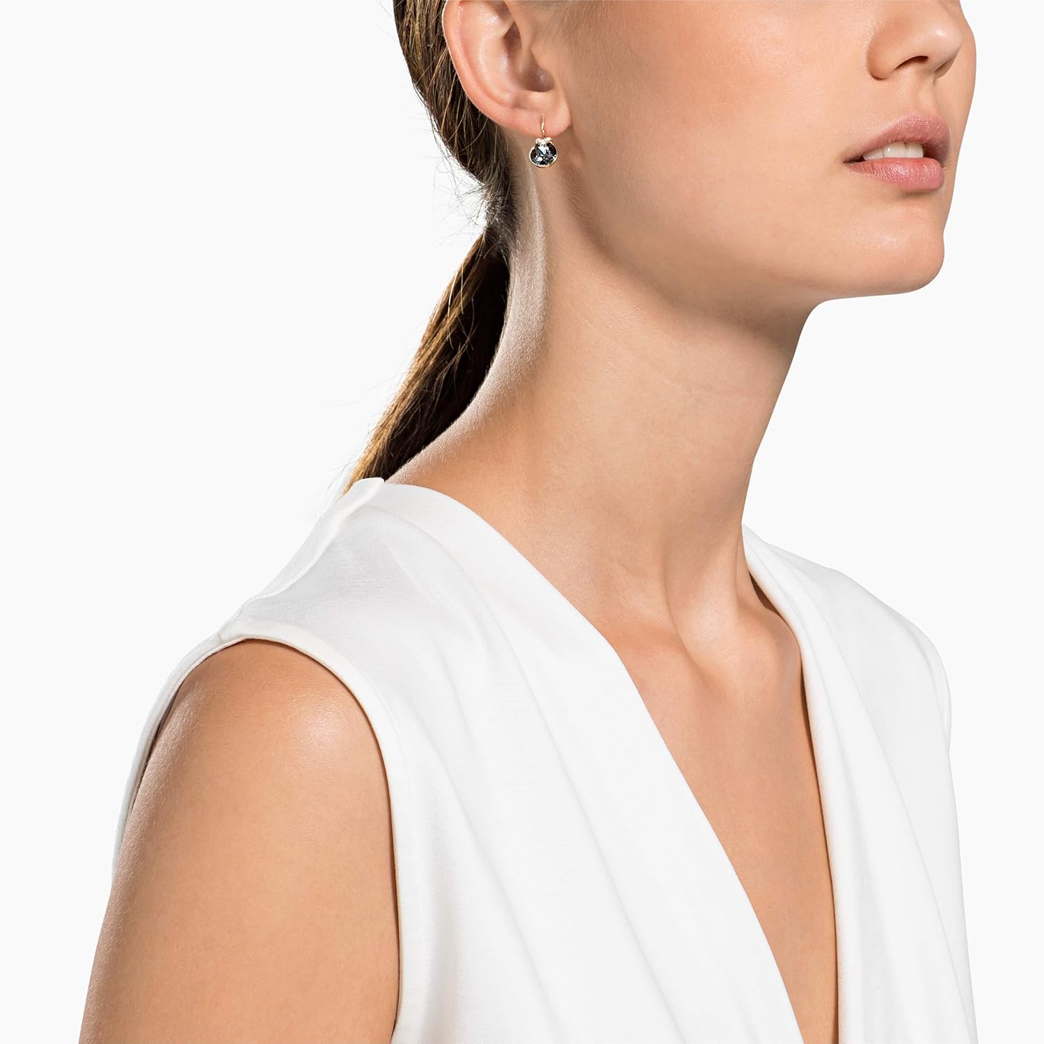 Swarovski Bella V Crystal Earrings, Grey, Yellow, Clear, Rose Color Crystals, Part of the Swarovski Bella V Collection