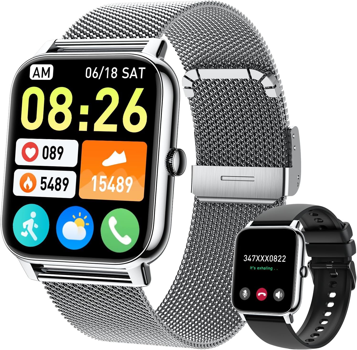 Smart Watch for Women Fitness Tracker: Gold Smart Watches for Women Digital Mens watches Make/Answer Call Waterproof Running Smartwatch Android Phone iPhone Samsung Compatible Heart Rate Monitor