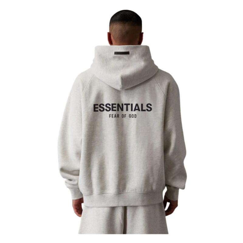 Essentials Fear of God 'Light Oatmeal' Hoodie Streetwear Man Casual Tops Long Sleeve Menswear Soft Fabric Outfits Pullover