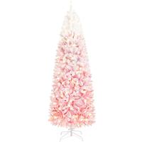 【Led Light】Yaheetech Pre-lit Artificial Christmas Tree with Incandescent Warm White Lights, Snow Flocked Full Prelighted Xmas Tree Foldable Stand Decor Decoration Ornaments