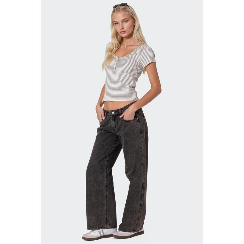 Petite Raelynn Washed Low Rise Jeans
