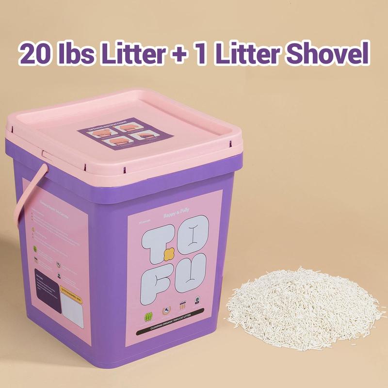 Tofu Cat Litter-Clumping, 100% Natural Organic, Flushable, Dust-Free, Odor Control, Low Tracking, Not Suitable for Automatic Litter Boxes Clean