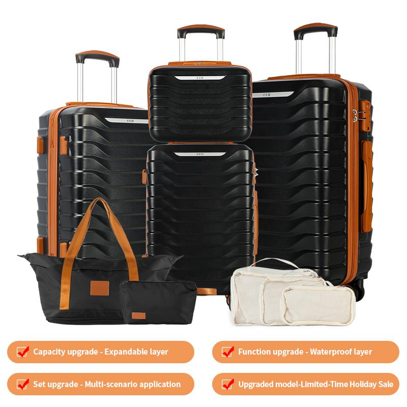 UUH Luggage Sets with TSA Locks -3pcs/4pcs/6pcs/7pcs/8pcs/9pcs Suitcases Sets-Travel and Moving Set(Family Set)