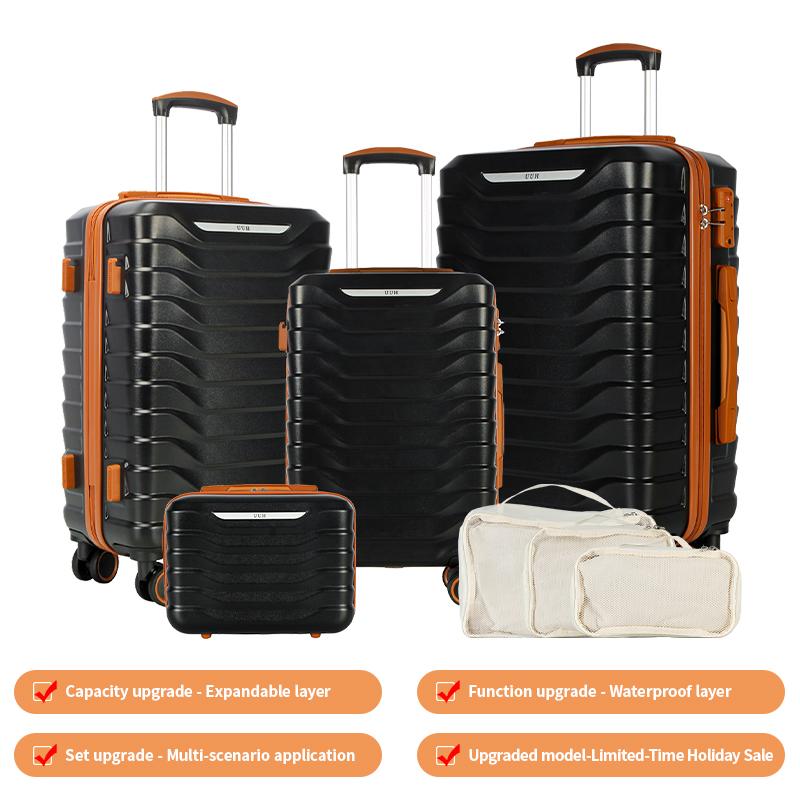UUH Luggage Sets with TSA Locks -3pcs/4pcs/6pcs/7pcs/8pcs/9pcs Suitcases Sets-Travel and Moving Set(Family Set)