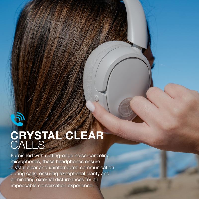 JLab JBuds Lux Active Noise Cancellation Wireless Bluetooth Headphones, Custom EQ, Over-Ear, Be Aware Safety Mode. Foldable, iPhone / Android