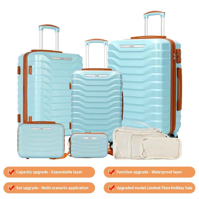 UUH Luggage Sets with TSA Locks -3pcs/4pcs/6pcs/7pcs/8pcs/9pcs Suitcases Sets-Travel and Moving Set(Family Set)