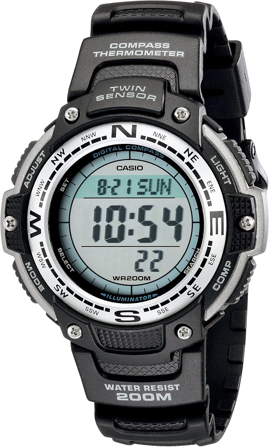 Casio SGW100 Series | Digital Watch & Compass | 200M WR | 100 SEC Stopwatch | Twin Sensor for Direction & Temperature | Low Temp Resistant | World Time | Auto Calendar | Multi Alarm