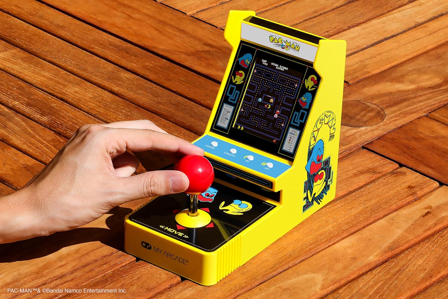 My Arcade Pac-Man Joystick Player:Officially Licensed Retro Gaming Console, 2 Game Modes Classic Arcade Machine, Portable Game for Kids and Adults
