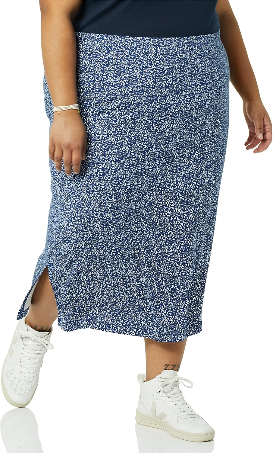 Amazon Essentials Women's Pull-On Knit Midi Skirt (Available in Plus Size)