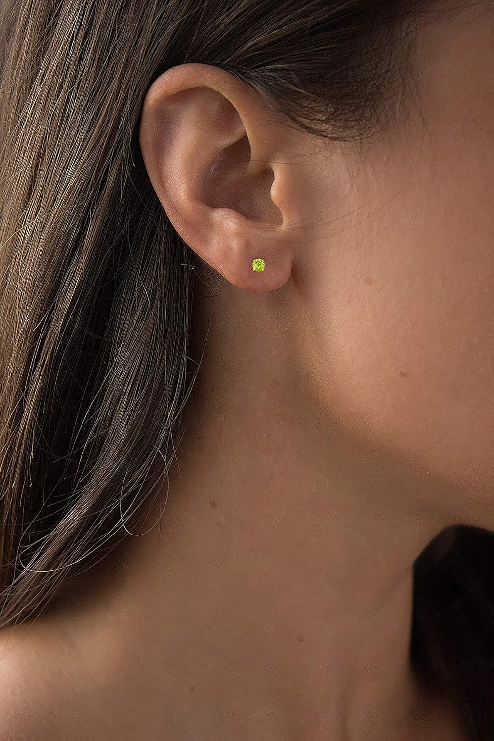 Solid 14K Yellow, White or Rose Gold 4mm Round Genuine Gemstone Birthstone Prong Set Stud Earrings For Women