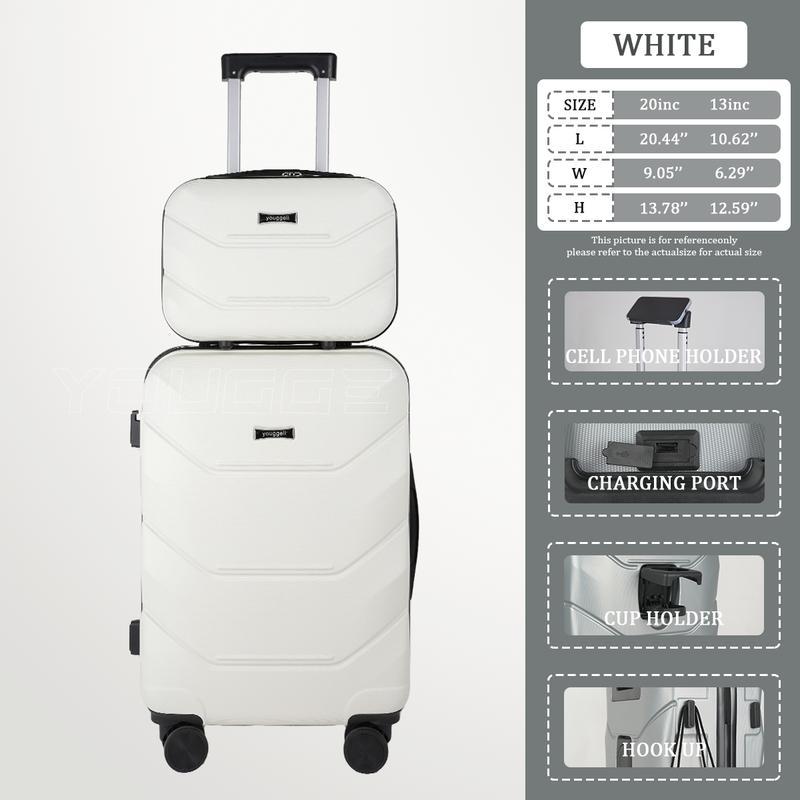 HOt 2025 multifunctional two-piece suitcase, YOUGGELl suitcasea must-have for going out, carry-on suitcase 20 inch+ 13inch /360° universal wheels, cup holder suitcase, chargingport suitcase unisex /business trip / travel /school must-have #outdoorfun
