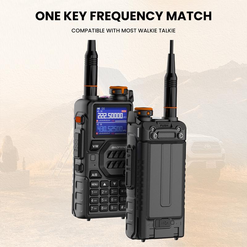 BAOFENG Radio K5PLUS 10W Max Power Long Range Handheld Ham Radio, Rechargeable Walkie Talkie Long Range Two Way GMRS Radio with NOAA Weather Alert Copy Frequency USB-C Charginng Emergency Survival Gear Audio