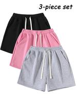 Men's Plain Drawstring Waist Shorts, Basic Casual Sporty Running Pants for Daily Wear and Exercise, Moderate Fabric, Fitted Style Summer Sports Shorts