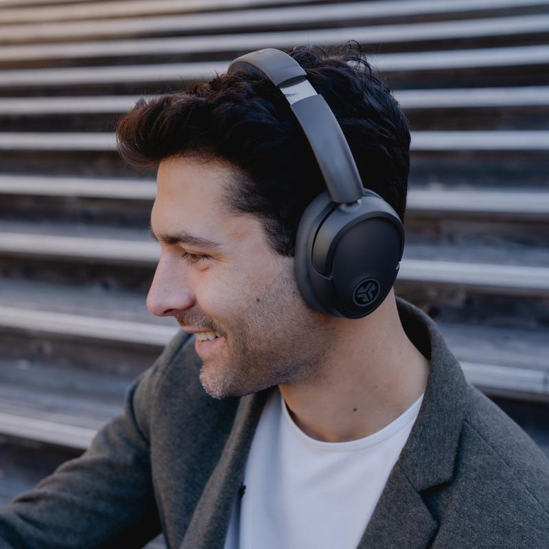 JLab JBuds Lux Active Noise Cancellation Wireless Bluetooth Headphones, Custom EQ, Over-Ear, Be Aware Safety Mode. Foldable, iPhone / Android