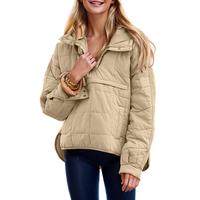 Tanming Women's Oversized Hooded Puffer Jacket Quilted Lightweight Winter Warm Pullover Padded Hoodies Coat