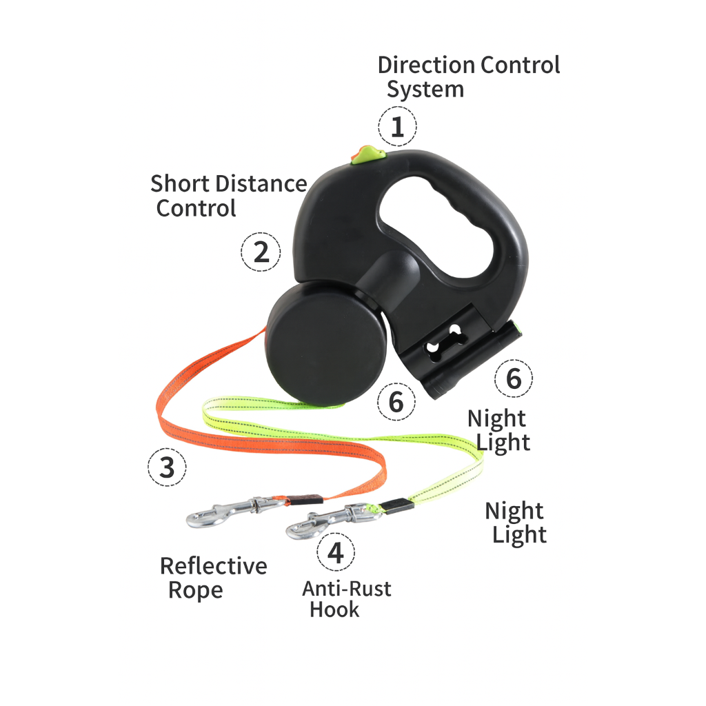 LED Automatic Retractable Traction Rope with Two-Headed and Plastic Bag Box Dog Leash Dog Chain Pet Supplies Dog Accessories small medium pet travel pull harness
