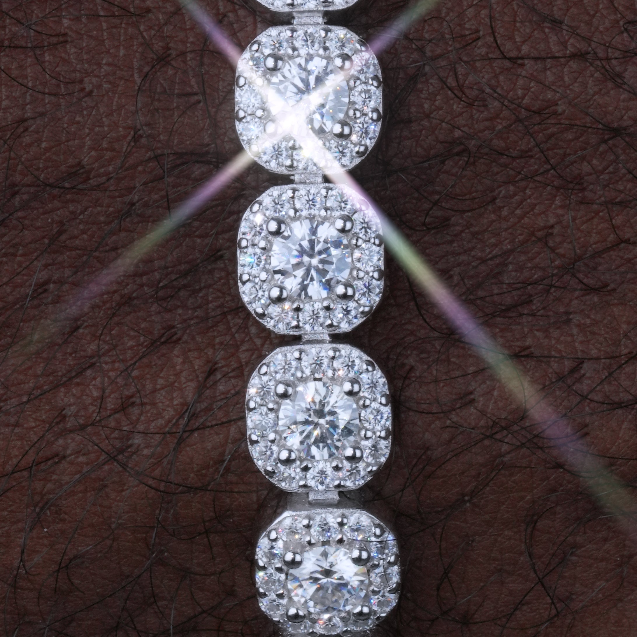925S & VVS Moissanite 8MM Clustered Tennis Bracelet