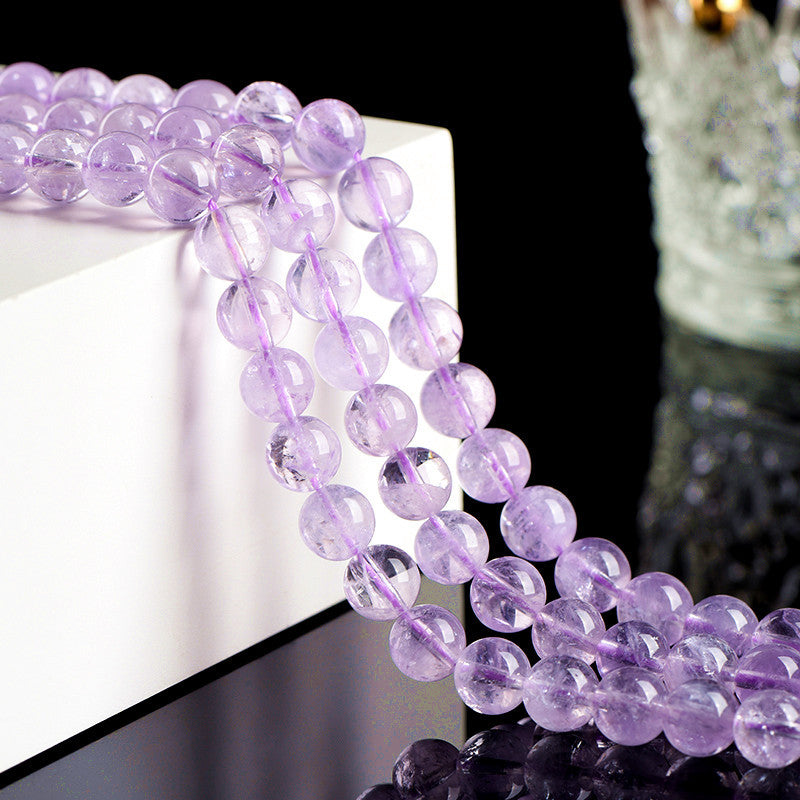 Natural Lavender Amethyst Round Beads – Light Purple Crystal for DIY