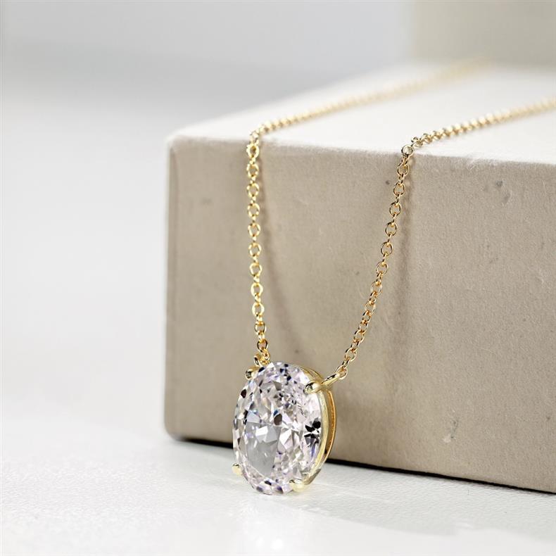 S925 Oval Moissanite Necklace – Ice-Cut Sparkle, Minimalist Style
