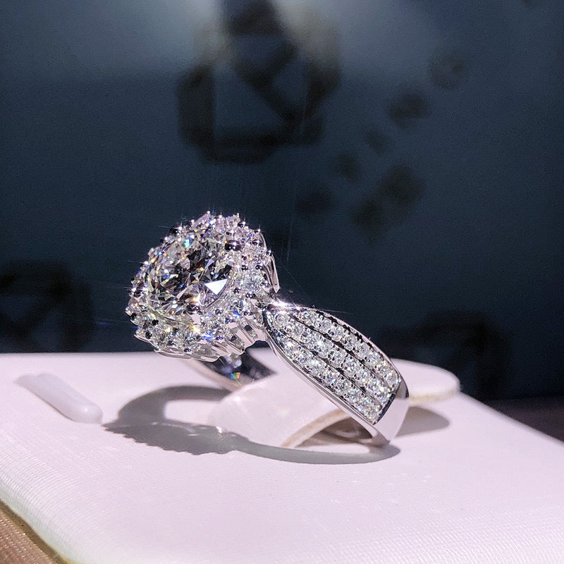 S925 Luxury Moissanite-Inspired Ring – Full Pavé European Style