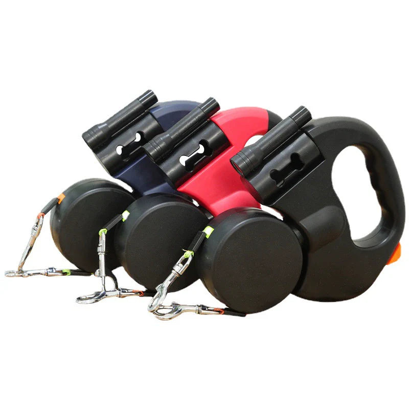 LED Automatic Retractable Traction Rope with Two-Headed and Plastic Bag Box Dog Leash Dog Chain Pet Supplies Dog Accessories small medium pet travel pull harness