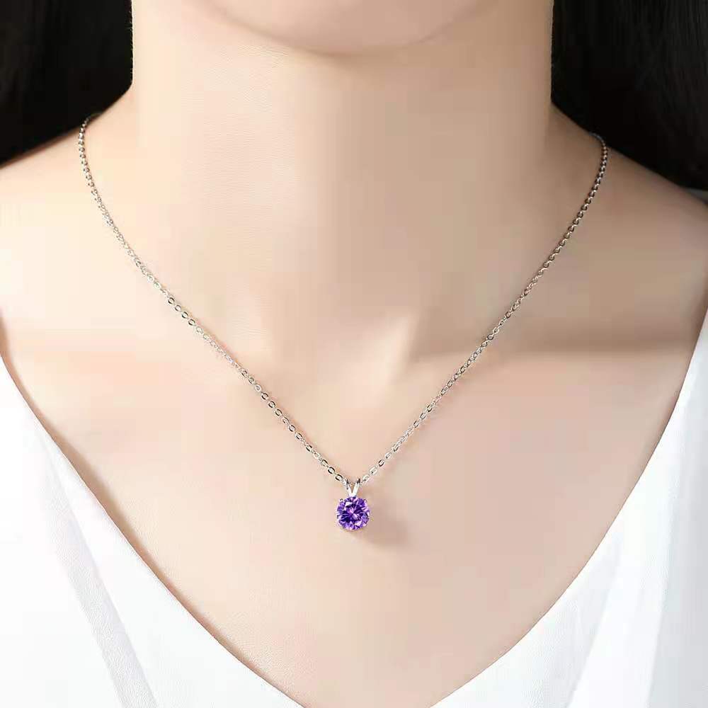 S925 Moissanite Pendant Necklace – Classic Solitaire with Big Sparkle