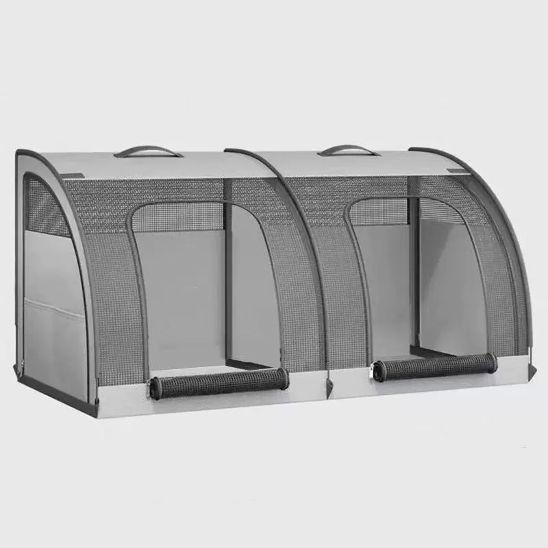 Portable Breathable Pet Car Carrier – Double Compartment Travel Crate for Cats & Dogs