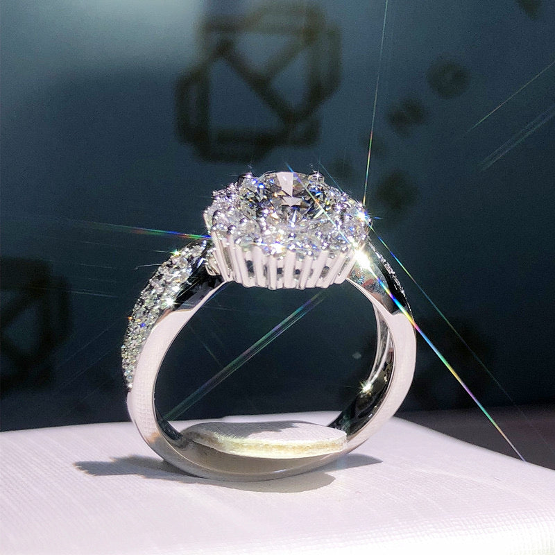 S925 Luxury Moissanite-Inspired Ring – Full Pavé European Style