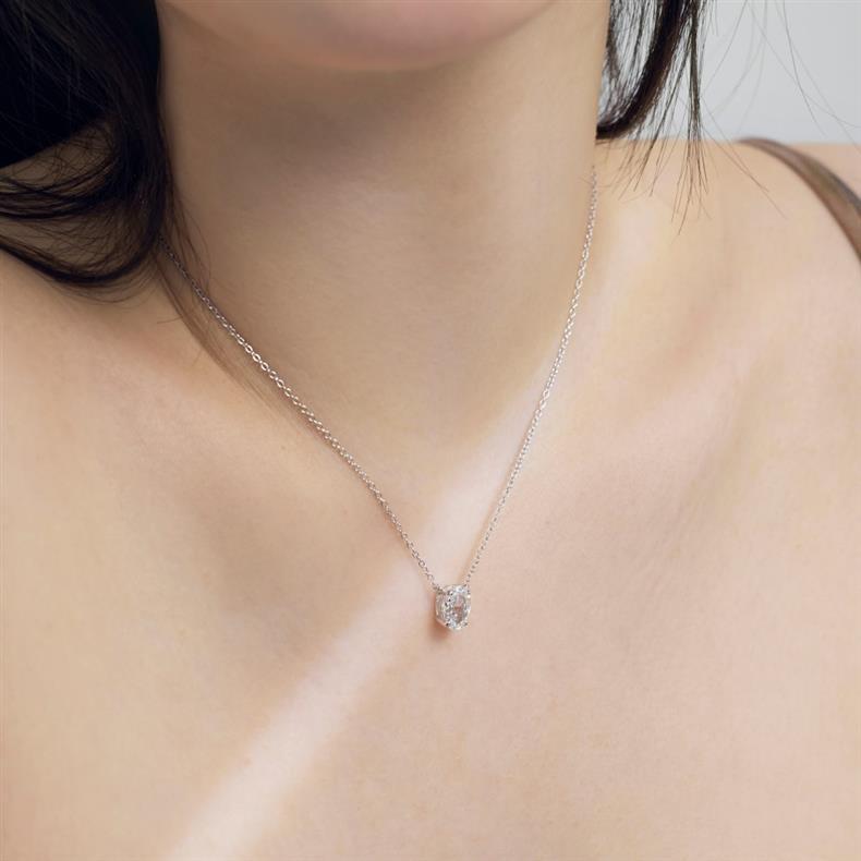 S925 Oval Moissanite Necklace – Ice-Cut Sparkle, Minimalist Style
