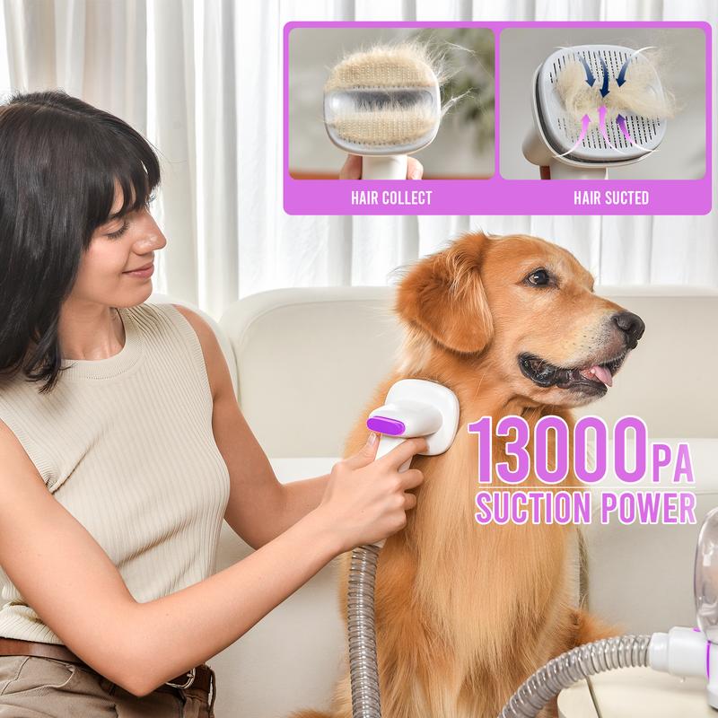 Dog Grooming Vacuum Kit, Pet Grooming Vacuum with Clipper Nail Grinder, 2.5L Dust Cup Dog deshedding Vacuum Brush with 4-6 Pet Grooming Tools for Shedding Pet Hair, Home Cleaning ##TikTokShopBacktoSchool
