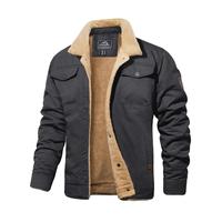 MAGCOMSEN Men's Winter Jacket Sherpa Lined Jacket Warm Trucker Coat Multi Pocket Casual Collared Menswear Tops Cotton Fleece Long Sleeve