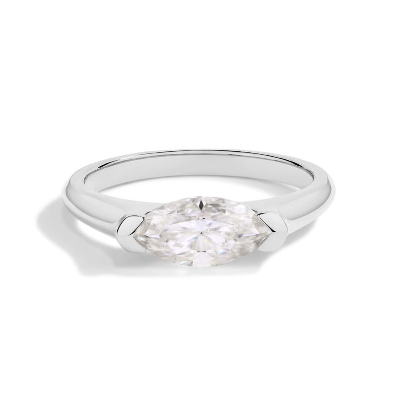 1CT Marquise Shape Synthetic Moissanite Ring 925 Sterling Silver Rings Daily Wear Birthday Present Fine Jewelry R135