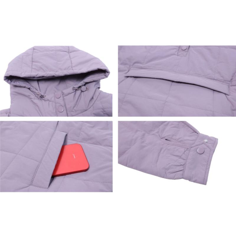 UANEO Womens Oversized Hooded Puffer Jacket Lightweight Pullover Hoodies Quilted Dolman Long Sleeve Warm Winter Coat