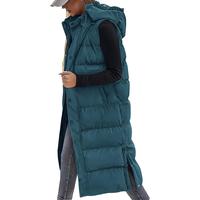 BTFBM Women's Long Puffer Vest with Quilted Hood and Button Down Closure for Winter Coat 2025 - Tops, Womenswear