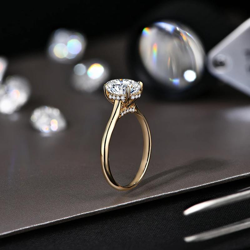 Oval Cut 2.0ct D VVS1 Color Lab-Created Moissanite Ring Jewelry for Women 925 Sterling Silver Engagement Wedding Lady's Gift Luxury R112