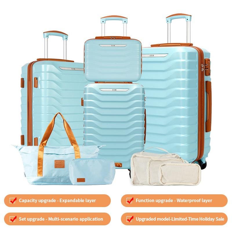 UUH Luggage Sets with TSA Locks -3pcs/4pcs/6pcs/7pcs/8pcs/9pcs Suitcases Sets-Travel and Moving Set(Family Set)