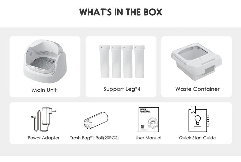 PetPivot AutoScooper 11 Open-Top Self-Cleaning Cat Litter Box,Odor-Free Waste Disposal includes Trash Bags
