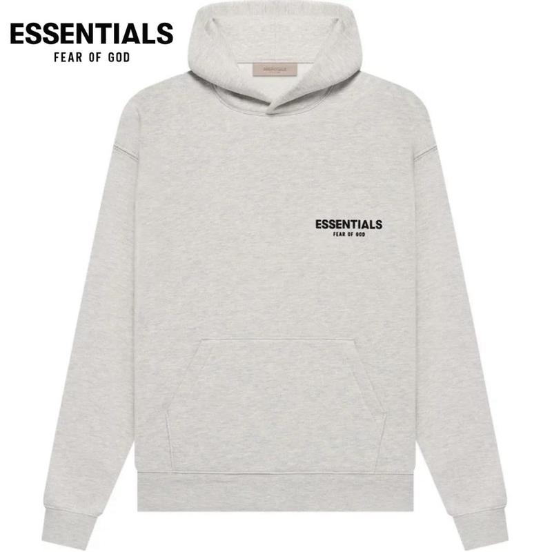Essentials Fear of God 'Light Oatmeal' Hoodie Streetwear Man Casual Tops Long Sleeve Menswear Soft Fabric Outfits Pullover