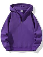 Men's Solid Zip Up Hoodie, Casual Loose Long Sleeve Hooded Sweatshirt for Daily Wear, Men's Clothes for All Seasons