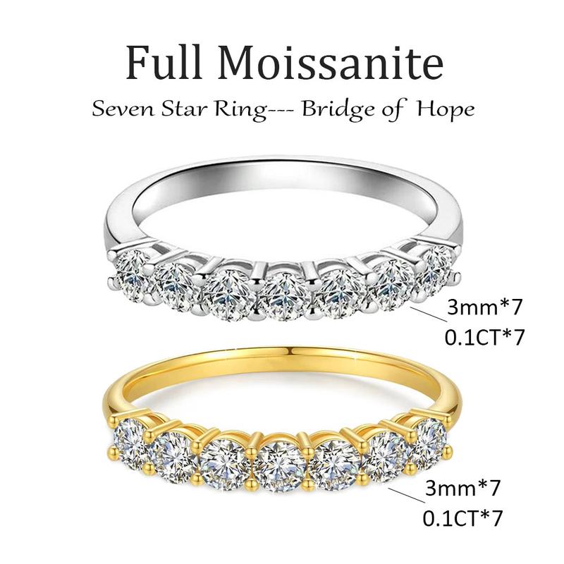 10/10 Moissanite Lab-Created 2Colors Set Ring 2CT VVS Clarity 14K Gold Plated Stackable 3 Stones Hypoallergenic Band for Women Wedding Engagement Birthday Gift Anniversary Prom Party Holiday Date Casual Bling Iced Jewelry