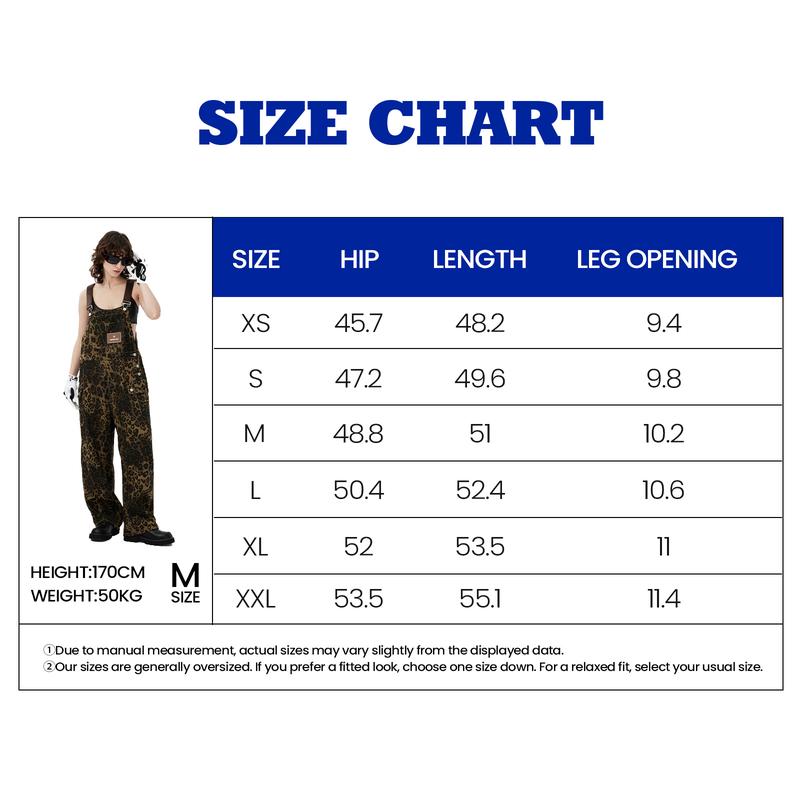AELFRIC EDEN Women's Leopard Print Overalls Casual Suits Trendy Unique Sleeveless Strap Cotton Jumpsuit for Summer