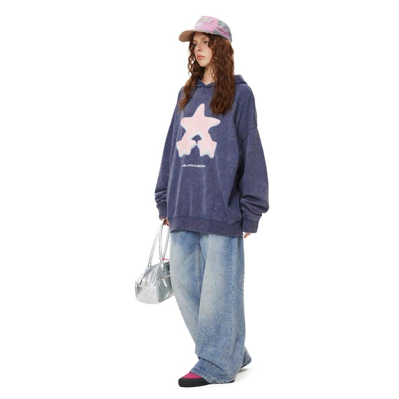 Aelfric Eden Rhinestone Application Loose Jeans Casual Soft Denim Pants Wide Leg Streetwear Trendy Bottoms Stylish Pocket