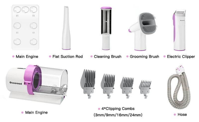 Dog Grooming Vacuum Kit, Pet Grooming Vacuum with Clipper Nail Grinder, 2.5L Dust Cup Dog deshedding Vacuum Brush with 4-6 Pet Grooming Tools for Shedding Pet Hair, Home Cleaning ##TikTokShopBacktoSchool