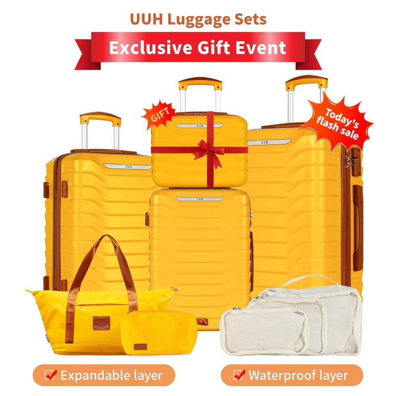 UUH Luggage Sets with TSA Locks -3pcs/4pcs/6pcs/7pcs/8pcs/9pcs Suitcases Sets-Travel and Moving Set(Family Set)