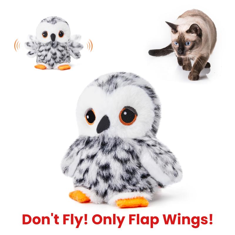 Sandpiper+Sparrow+Owl:Potaroma Flapping Bird Cat Toy (DON'T FLY), Lifelike Bird Chirp (DON'T FLY), Touch-Activated Kitten Toy Rechargeable, Interactive Cat Exercise Toys