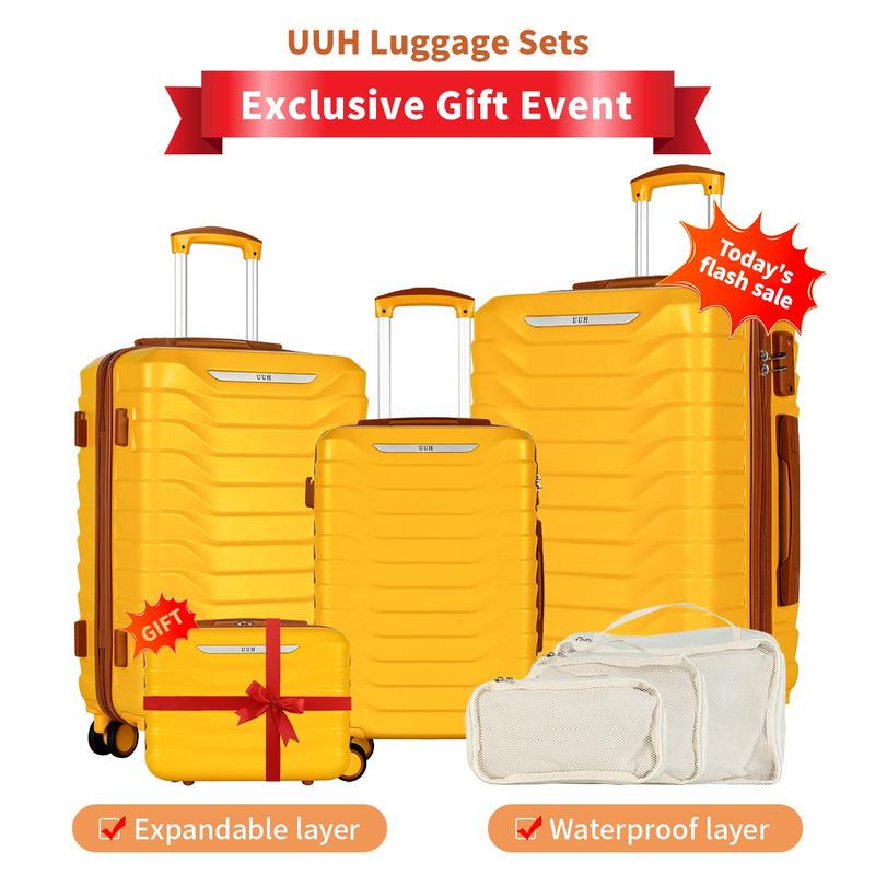 UUH Luggage Sets with TSA Locks -3pcs/4pcs/6pcs/7pcs/8pcs/9pcs Suitcases Sets-Travel and Moving Set(Family Set)