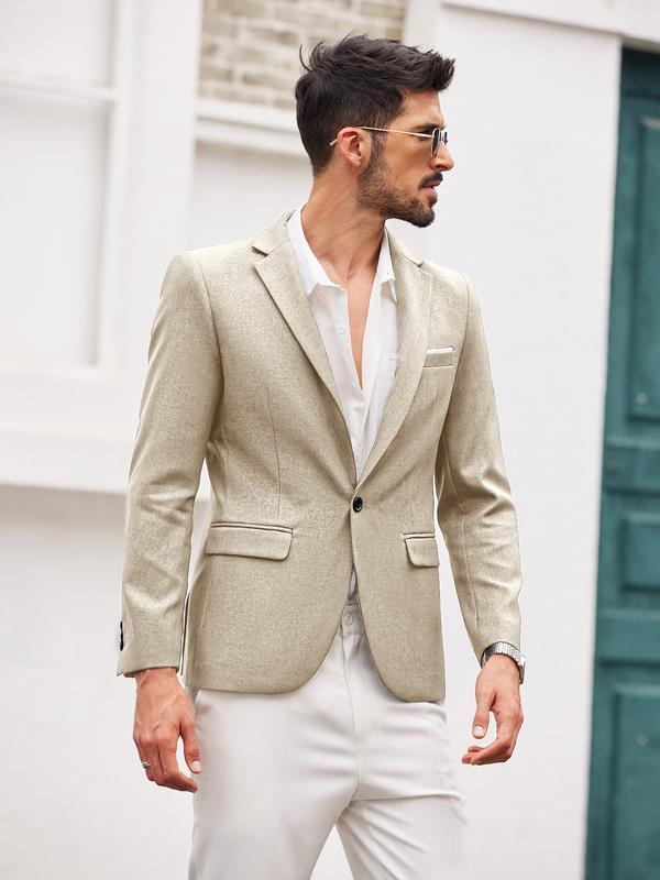 TikTok Shop Back to School COOFANDY Men's Blazer Casual Sport Coats Slim Fit One Button Suit Jacket Lightweight Sports Jacket