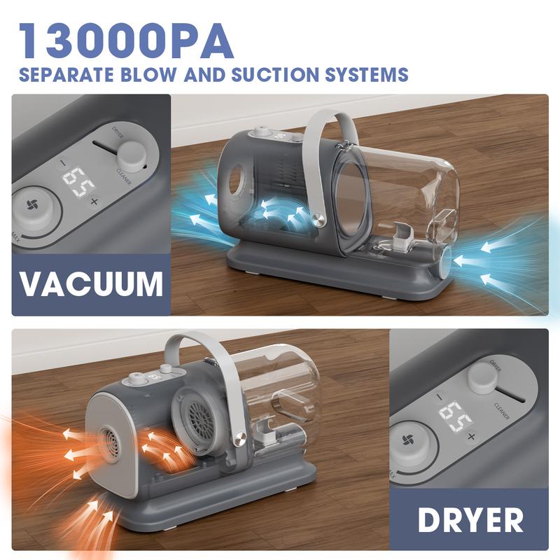 Dog Grooming Vacuum Kit, Pet Grooming Vacuum with Clipper Nail Grinder, 2.5L Dust Cup Dog deshedding Vacuum Brush with 4-6 Pet Grooming Tools for Shedding Pet Hair, Home Cleaning ##TikTokShopBacktoSchool