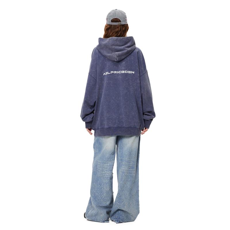 Aelfric Eden Rhinestone Application Loose Jeans Casual Soft Denim Pants Wide Leg Streetwear Trendy Bottoms Stylish Pocket